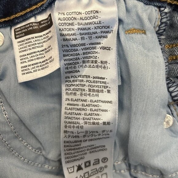 Levi's Women's 724 Straight Jeans Size 26 x 32 Blue Distressed High Rise NWT $69 - Picture 4 of 16